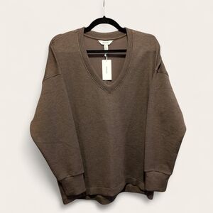 SPANX Women's Brushed ae Tunic V-Neck Sweatshirt Large